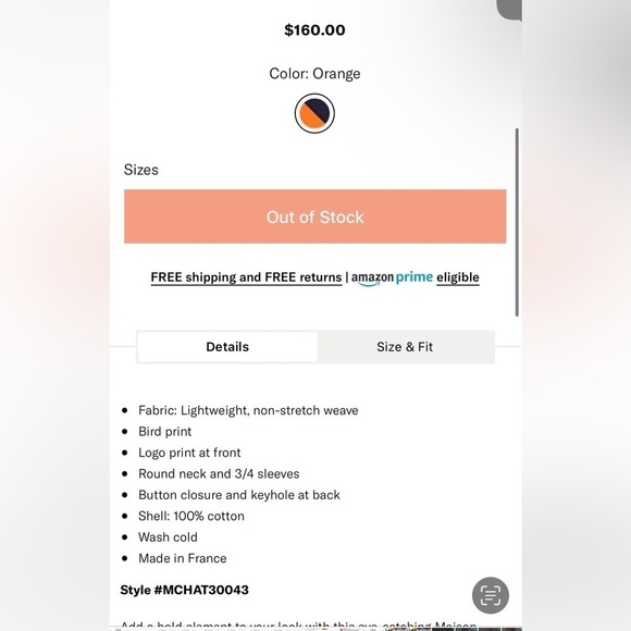 Maison Chateau rouge top NWT 🧡🍊 - Picture 6 of 6